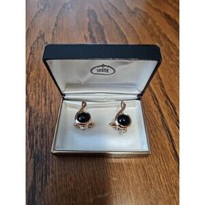 Vintage SWANK Treble Clef Music Note Cufflinks Gold Tone Never Used